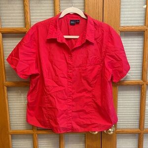 EUC Basic Editions Bright Button-Up Blouse